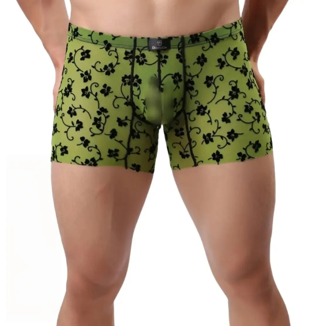 DomiGe DomiGe Men's Flocking Boxer Briefs - Soft Mesh Pouch Underwear for Men