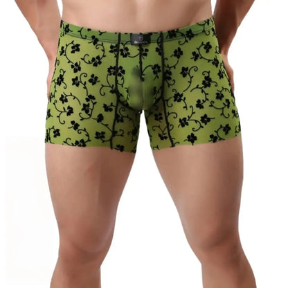 DomiGe DomiGe Men's Flocking Boxer Briefs - Soft Mesh Pouch Underwear for Men