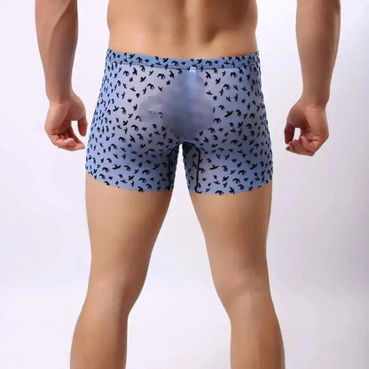 DomiGe DomiGe Men's Flocking Boxer Briefs - Soft Mesh Pouch Underwear for Men