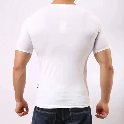 DomiGe DomiGe Men's High-Stretch Short Sleeve Shirt Undershirt
