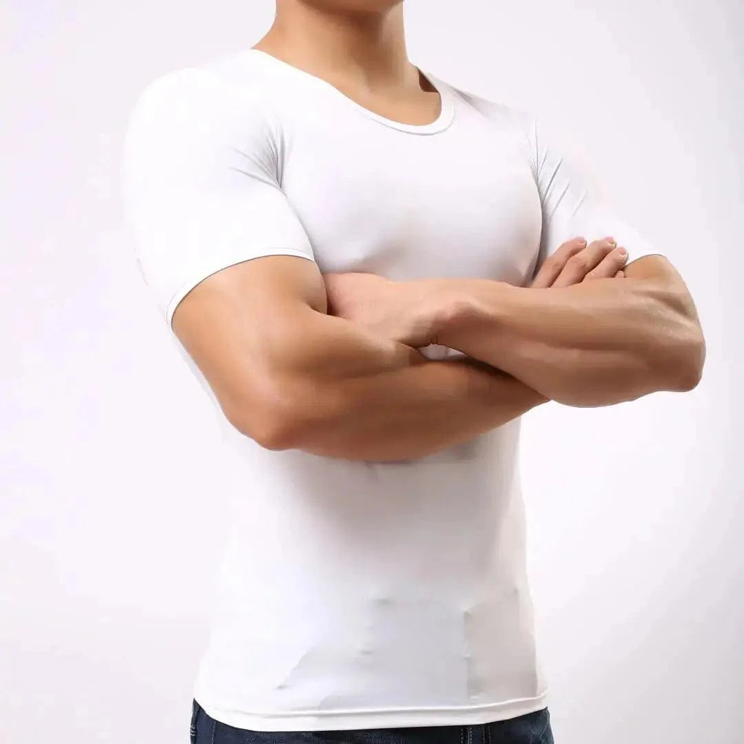 DomiGe DomiGe Men's High-Stretch Short Sleeve Shirt Undershirt
