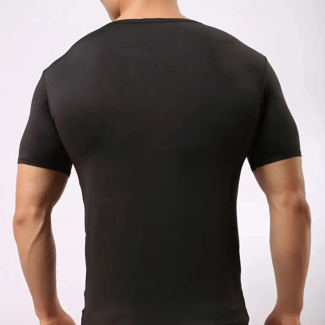 DomiGe DomiGe Men's High-Stretch Short Sleeve Shirt Undershirt