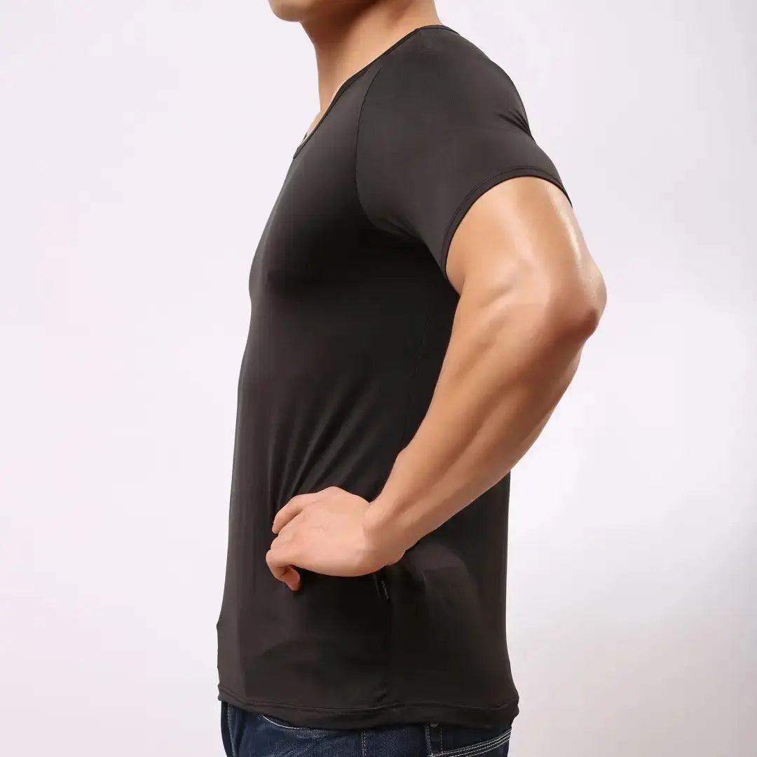 DomiGe DomiGe Men's High-Stretch Short Sleeve Shirt Undershirt