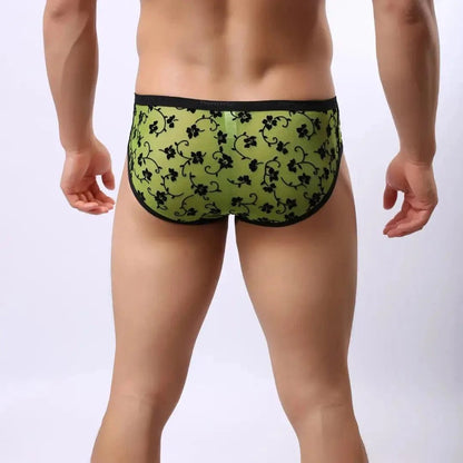 DomiGe DomiGe Men's Lace Briefs Nylon Mesh Underwear Mid-Rise Lingerie