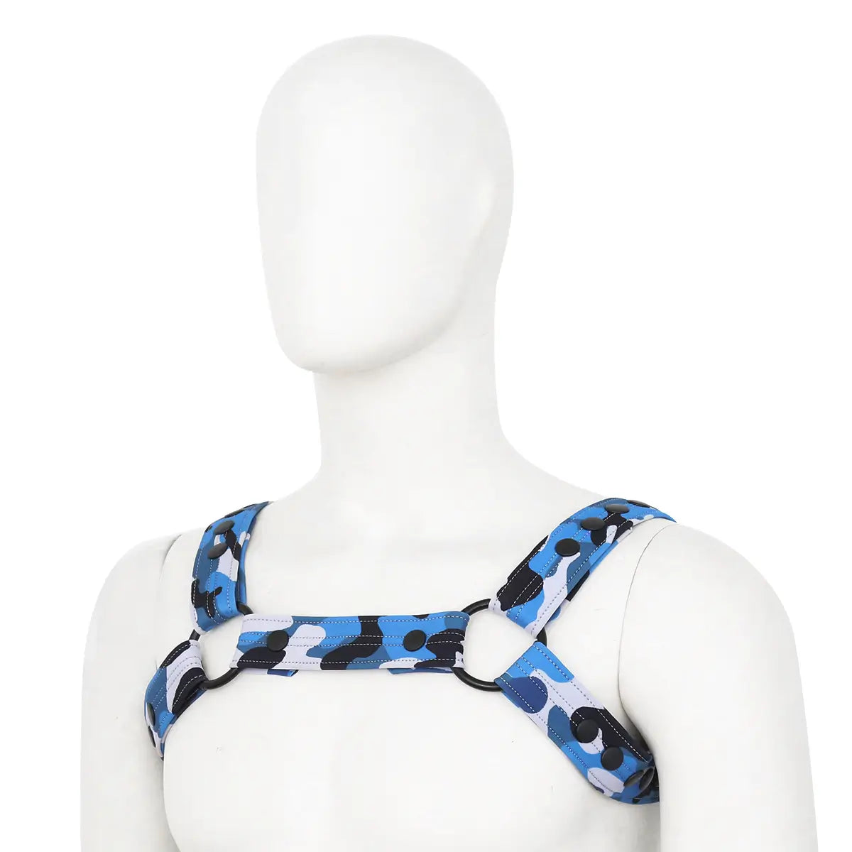 DomiGe DomiGe Men's Leather Body Harness for Nightclub  Blue