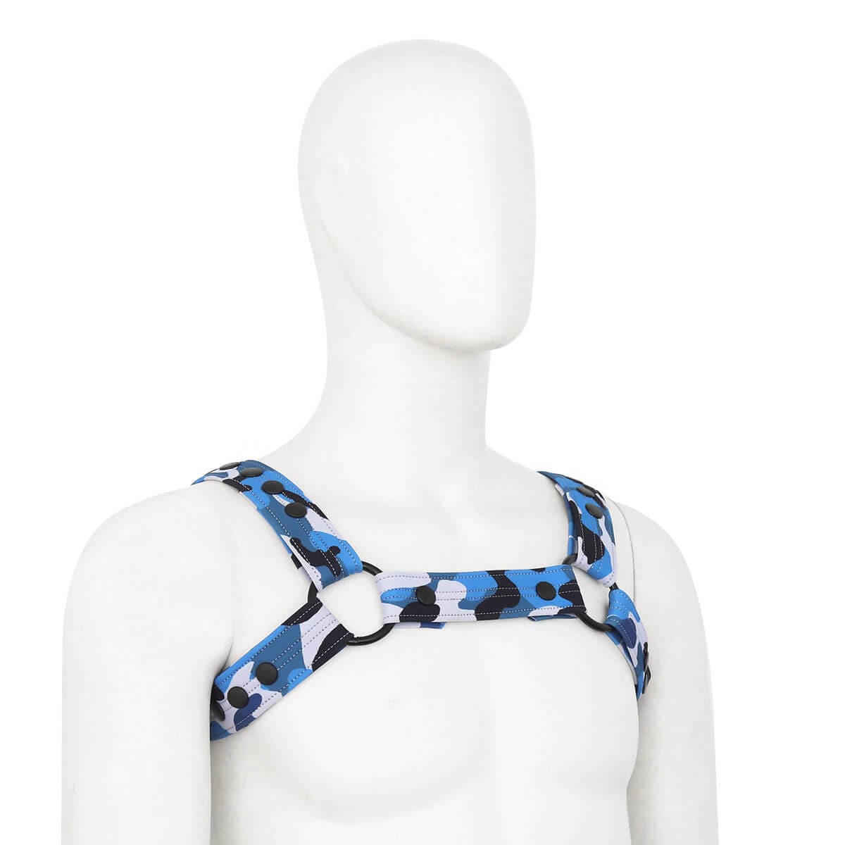 DomiGe DomiGe Men's Leather Body Harness for Nightclub  Blue