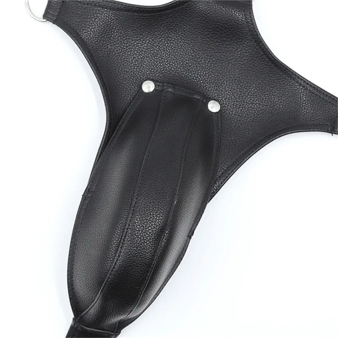 DomiGe DomiGe Men's Leather Harness Pants with Adjustable Straps - BDSM Cross-Back Sexy Underwear