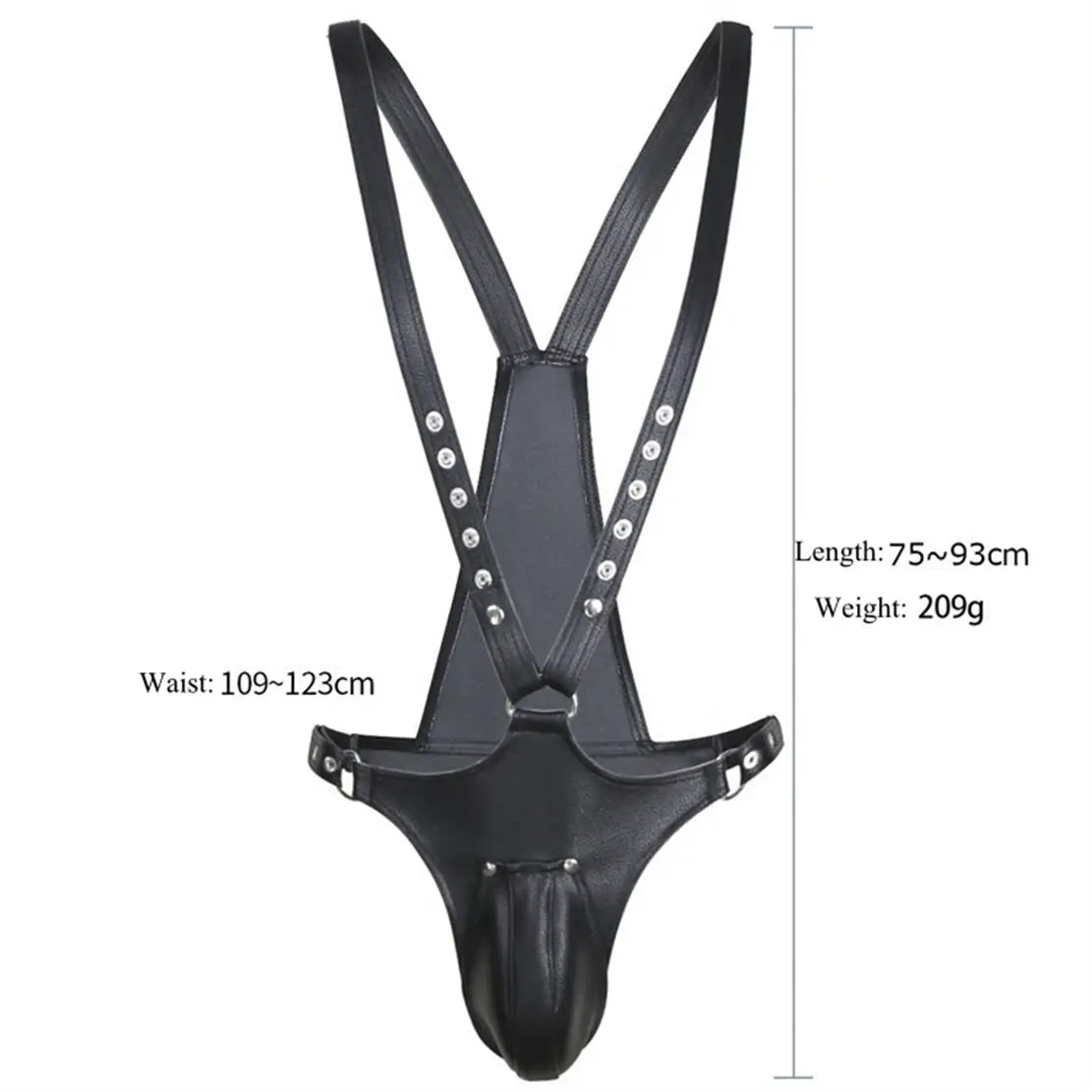 DomiGe DomiGe Men's Leather Harness Pants with Adjustable Straps - BDSM Cross-Back Sexy Underwear