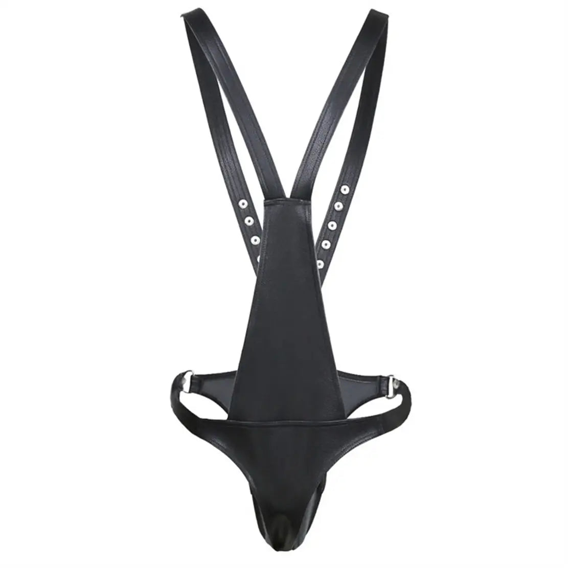 DomiGe DomiGe Men's Leather Harness Pants with Adjustable Straps - BDSM Cross-Back Sexy Underwear