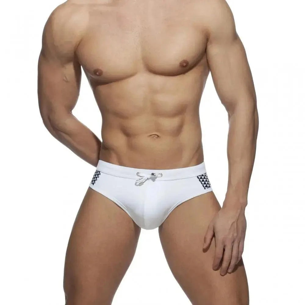 DomiGe DomiGe Men's Low-Rise Block Swim Briefs  Nylon Bikini Beachwear