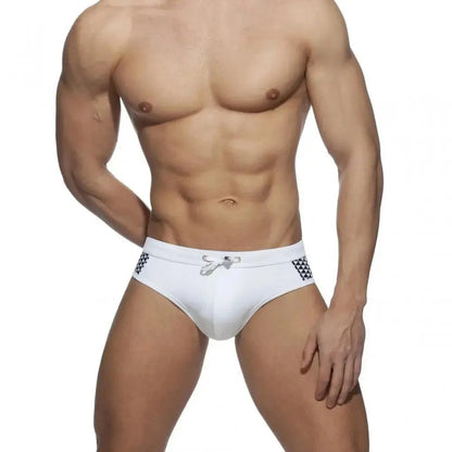 DomiGe DomiGe Men's Low-Rise Block Swim Briefs  Nylon Bikini Beachwear
