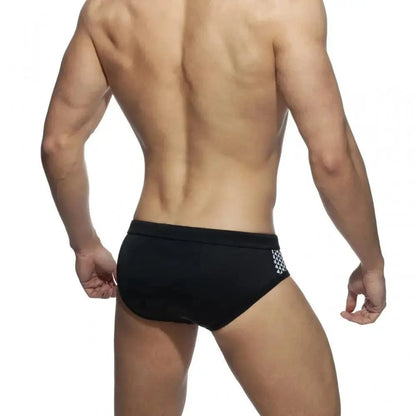 DomiGe DomiGe Men's Low-Rise Block Swim Briefs  Nylon Bikini Beachwear