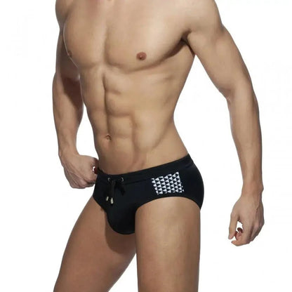 DomiGe DomiGe Men's Low-Rise Block Swim Briefs  Nylon Bikini Beachwear