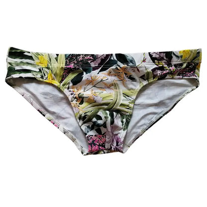 DomiGe DomiGe Men's Low-Rise Swim Briefs Flower Print - 80% Polyester