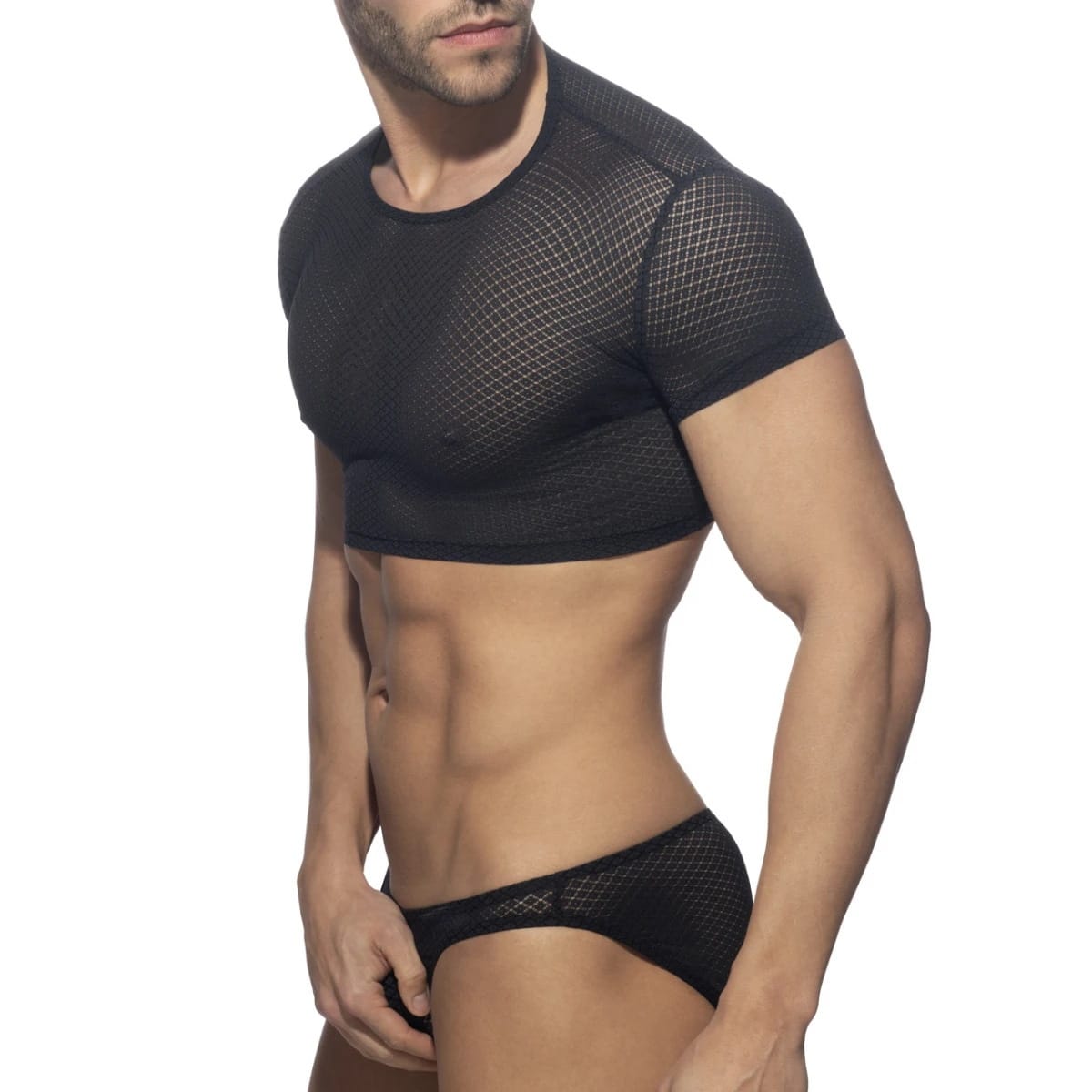 DomiGe DomiGe Men's Mesh Crop Top Underwear - Sheer Lace & Sexy Male Lingerie LX501