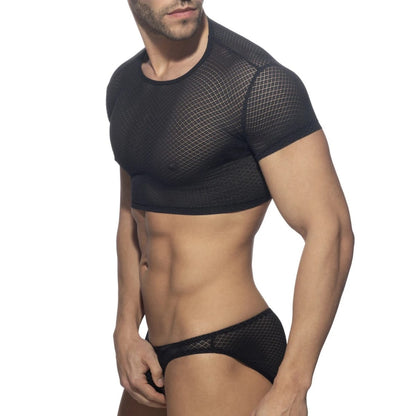 DomiGe DomiGe Men's Mesh Crop Top Underwear - Sheer Lace & Sexy Male Lingerie LX501