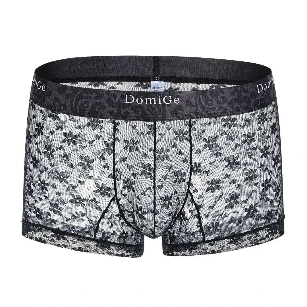 DomiGe DomiGe Men's Mesh Sheer Boxers Waistband Ultimate Male Underwear