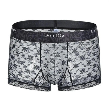 DomiGe DomiGe Men's Mesh Sheer Boxers Waistband Ultimate Male Underwear