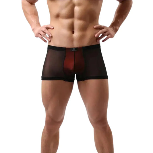 DomiGe Domige Men's Modal-Lined Sheer Mesh Boxer Shorts - Breathable Supportive Underwear