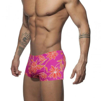 DomiGe DomiGe Men's Printed Low-Rise Swim Boxers Drawstring Swim Trunks