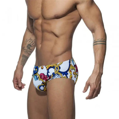DomiGe DomiGe Men's Quick-Dry Low-Rise Swim Briefs – Stylish Printed Bikini Swimwear