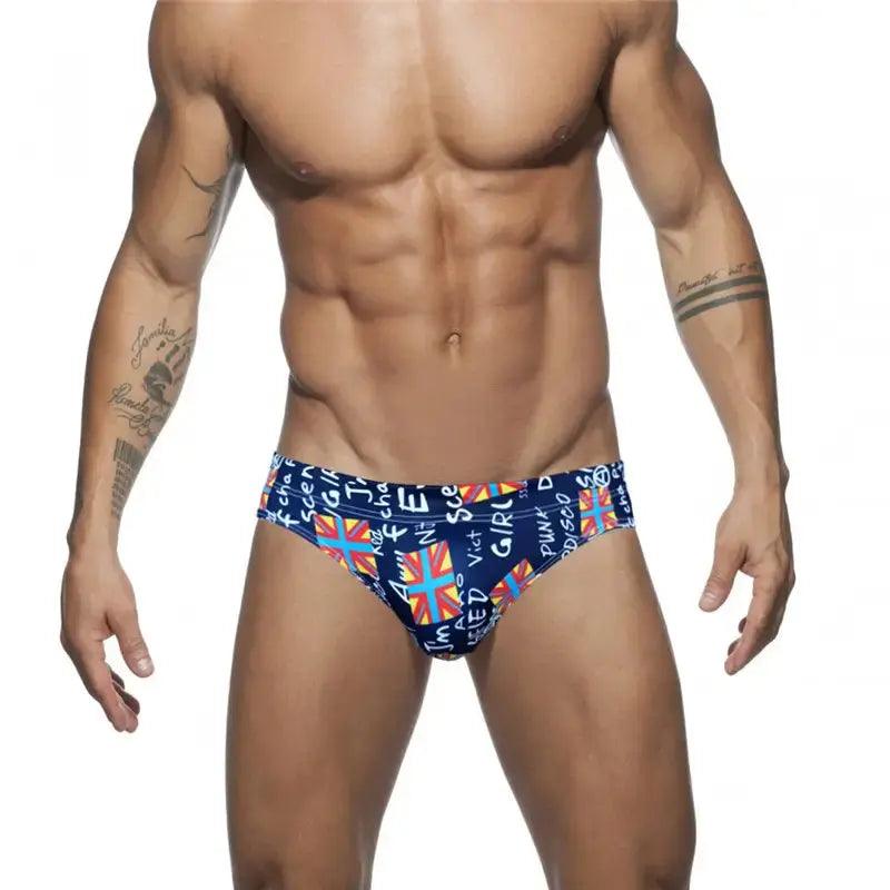 DomiGe DomiGe Men's Quick-Dry Low-Rise Swim Briefs – Stylish Printed Bikini Swimwear
