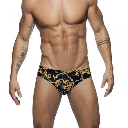 DomiGe DomiGe Men's Quick-Dry Low-Rise Swim Briefs – Stylish Printed Bikini Swimwear