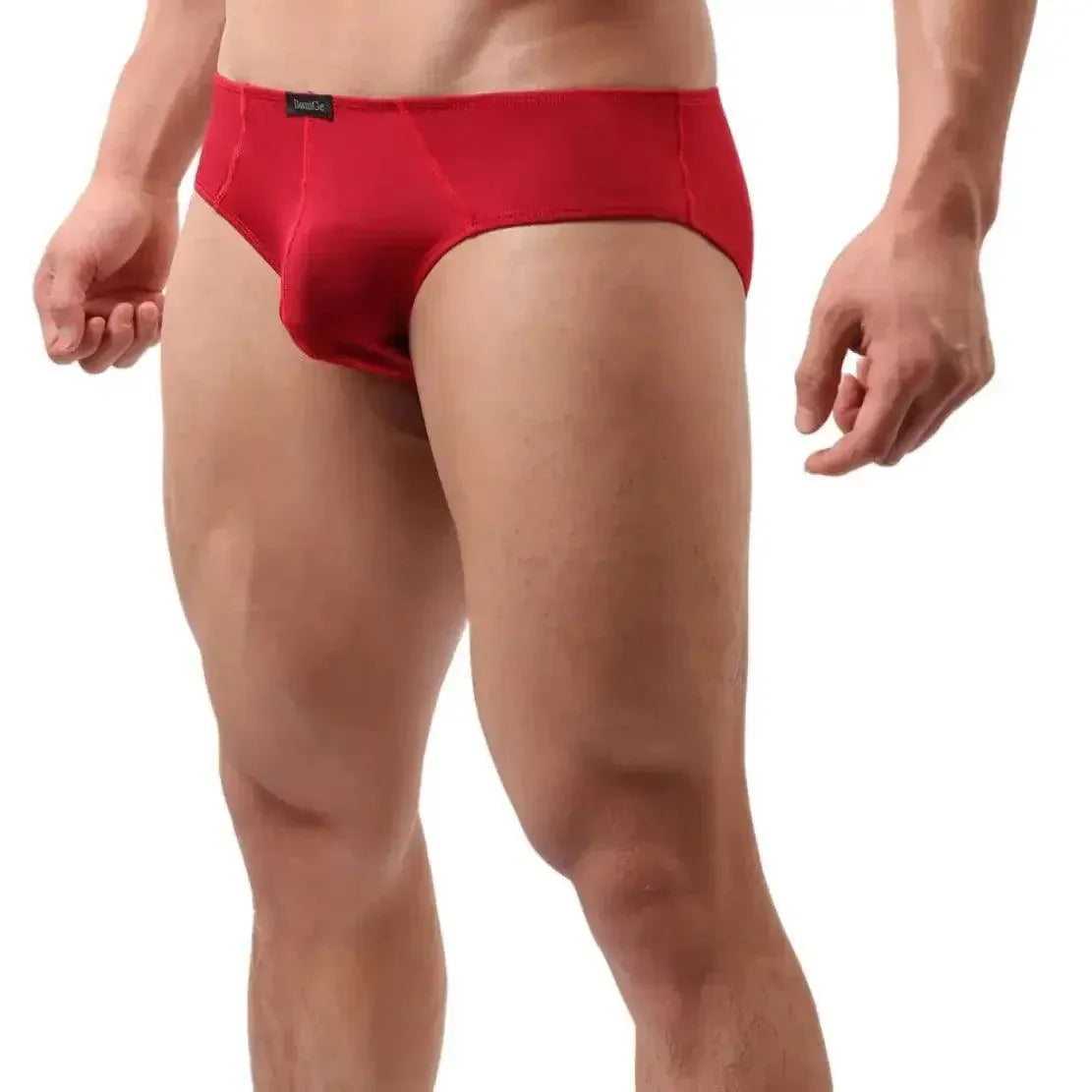 DomiGe DomiGe Men's Red Low-Rise Full Coverage Briefs Stretch Underwear