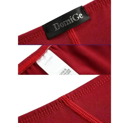DomiGe DomiGe Men's Red Low-Rise Full Coverage Briefs Stretch Underwear