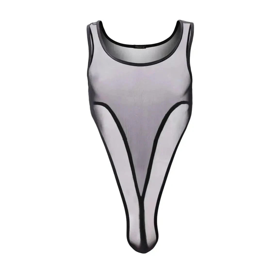 DomiGe DomiGe Men's Seductive Black Mesh Bodysuit