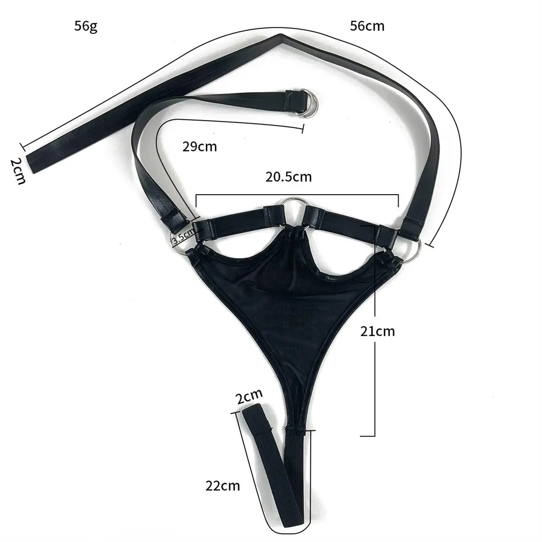 DomiGe DomiGe Men's Sexy Leather Briefs - Faux Leather BDSM Underwear for Men with Metal Ring Design