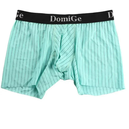 DomiGe DomiGe Men's Striped Boxer Shorts - Ice Silk Mid-Rise Breathable Underwear