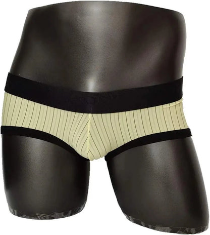 DomiGe Domige Men's Striped Low-Rise Briefs - Breathable Nylon Blend Underwear