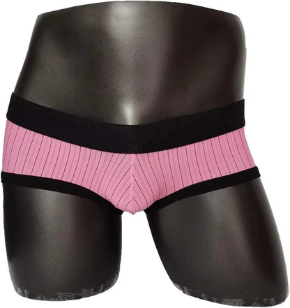 DomiGe Domige Men's Striped Low-Rise Briefs - Breathable Nylon Blend Underwear