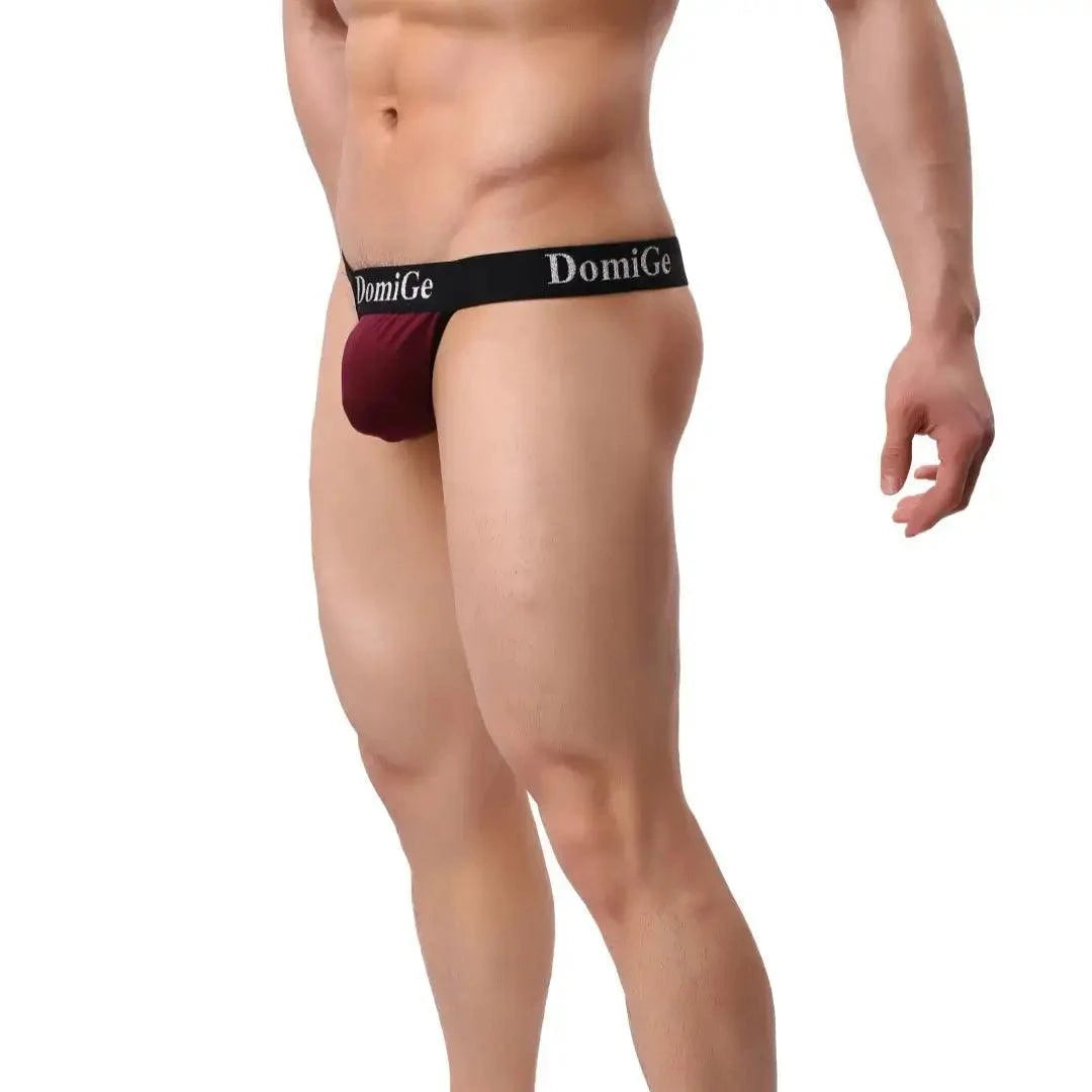 DomiGe DomiGe Men's T-Back Thong Adjustable Waistband Logo Male Underwear
