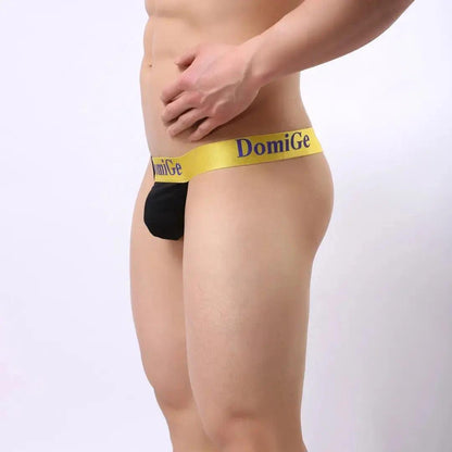 DomiGe DomiGe Men's T-Back Thong Adjustable Waistband Logo Male Underwear