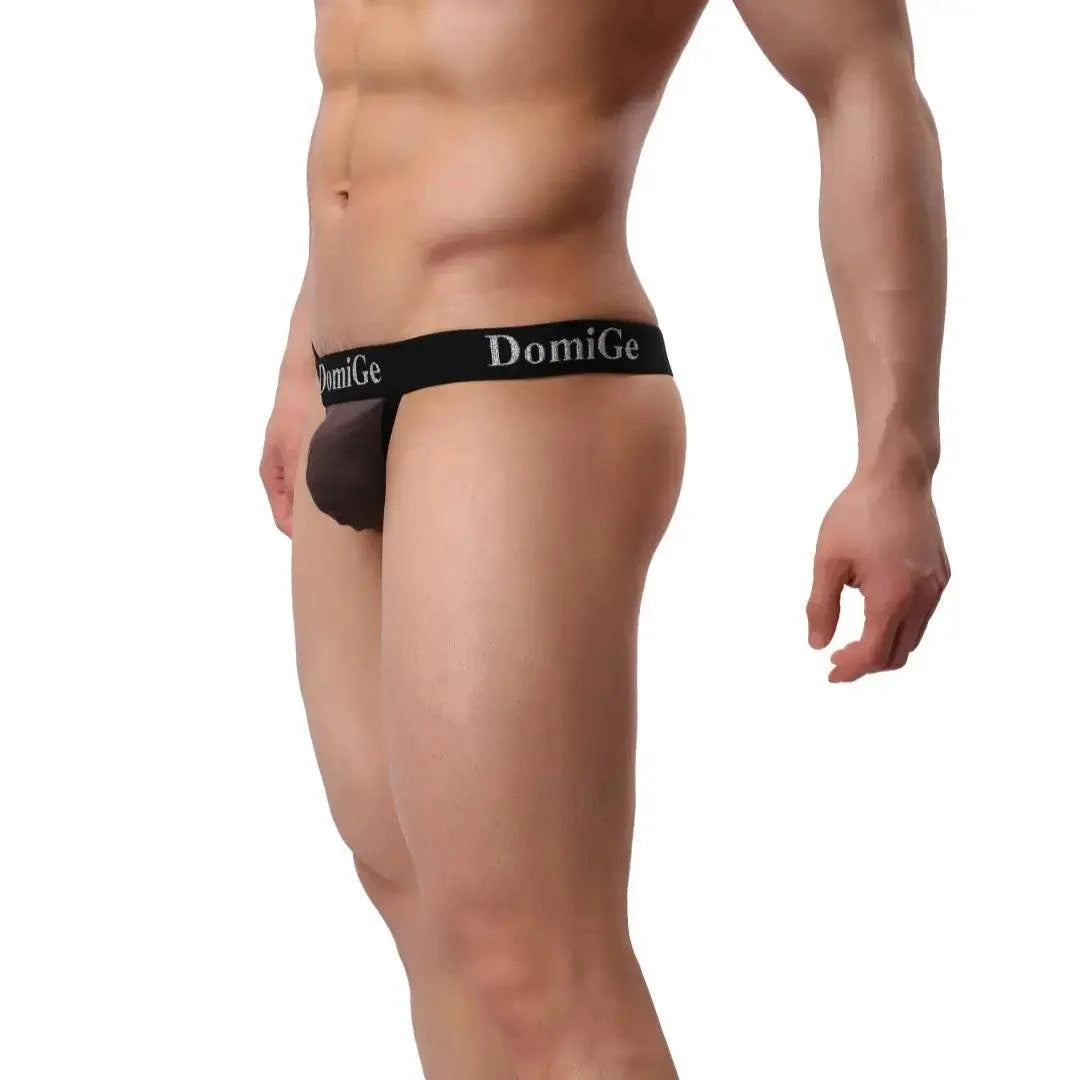 DomiGe DomiGe Men's T-Back Thong Adjustable Waistband Logo Male Underwear