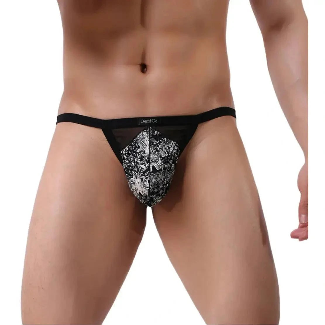 DomiGe DomiGe Men's T-Back Thong with Transparent Mesh Sexy Underwear