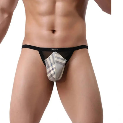 DomiGe DomiGe Men's T-Back Thong with Transparent Mesh Sexy Underwear
