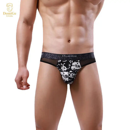 DomiGe Domige Men's Thong String Underwear - Mesh G-String Briefs with Pouch Support