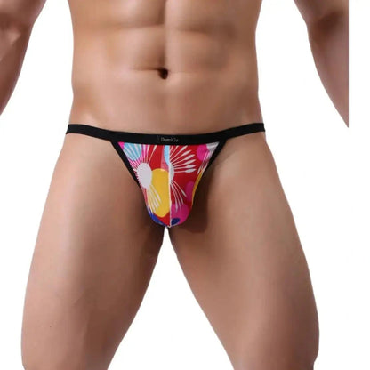 DomiGe DomiGe Print Men's T-Back Thong with Lycra Mesh Sexy Underwear