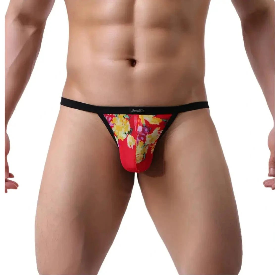 DomiGe DomiGe Print Men's T-Back Thong with Lycra Mesh Sexy Underwear
