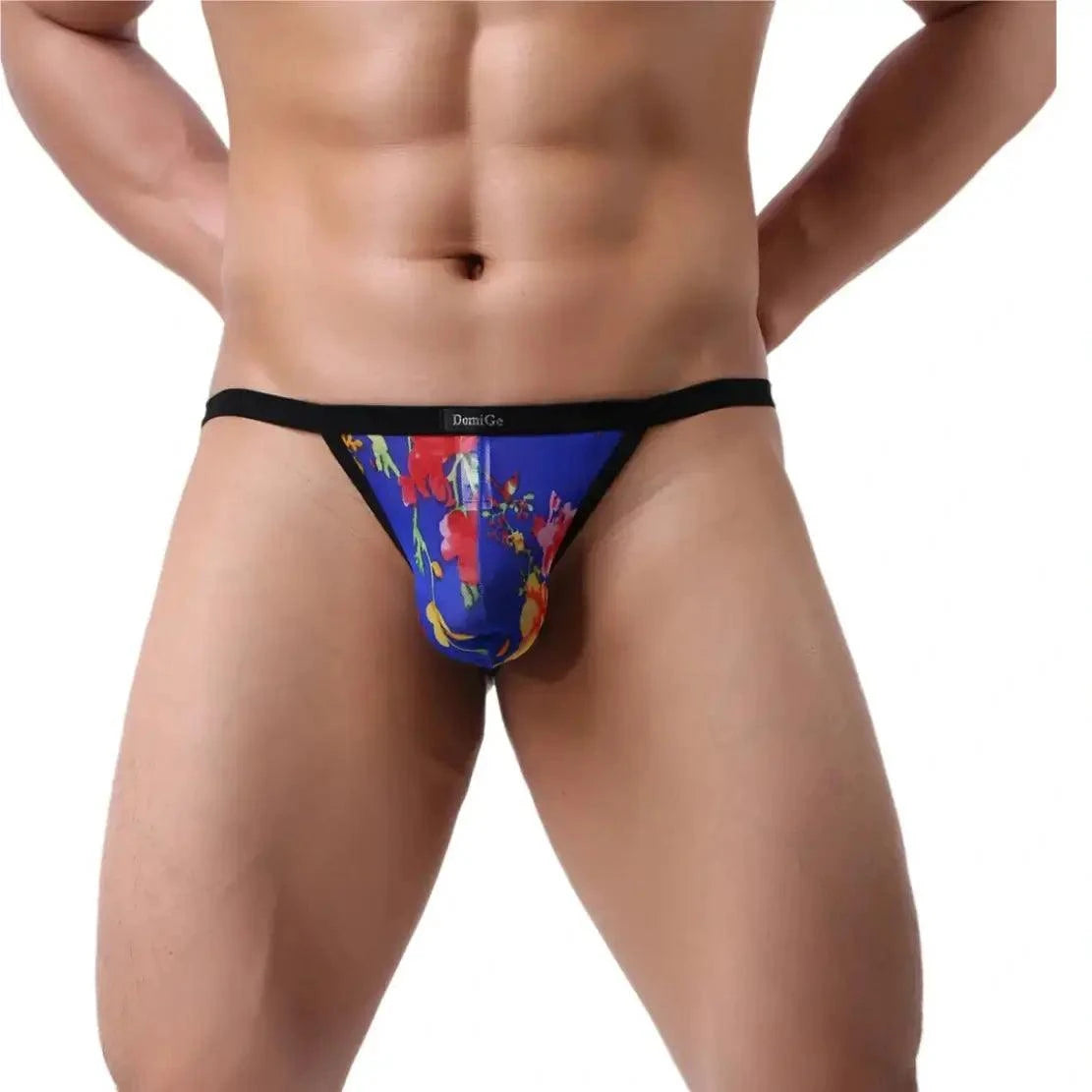 DomiGe DomiGe Print Men's T-Back Thong with Lycra Mesh Sexy Underwear