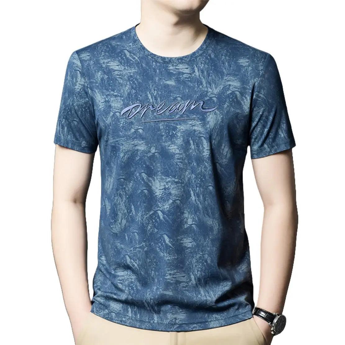 DomiGe Men's Fashion Embroidered Short Sleeve T-Shirt - His Inwear