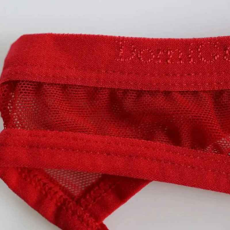 DomiGe Men's Low-Rise Mesh Jock Strap Enhancing Pouch Sexy Underwear for Man