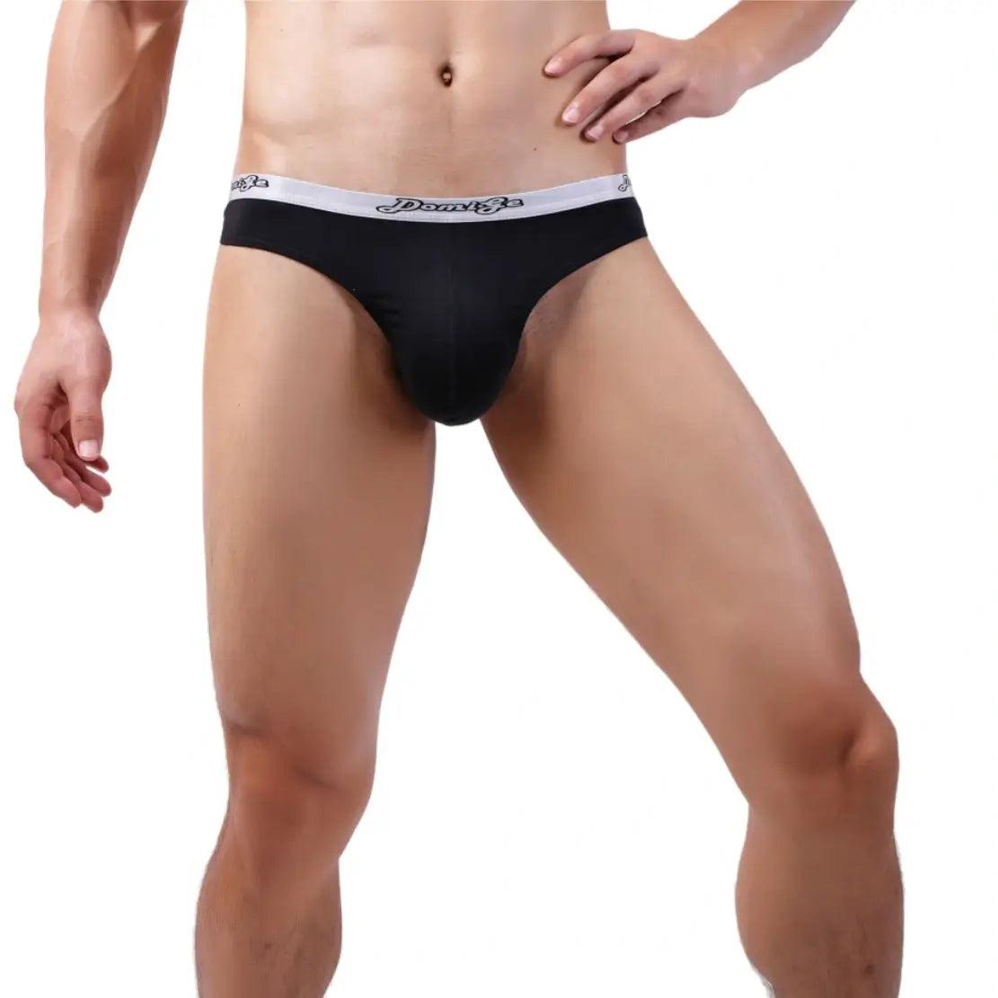 DomiGe Men's Low-Rise Sexy Thongs with U-Convex Pouch Men Undies - His Inwear