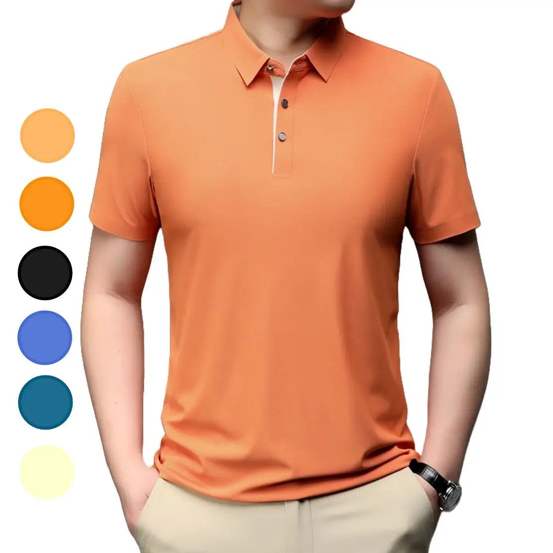 DomiGe Men's Polo Shirt - Stylish Summer Business Casual Short Sleeve Golf Shirt - His Inwear