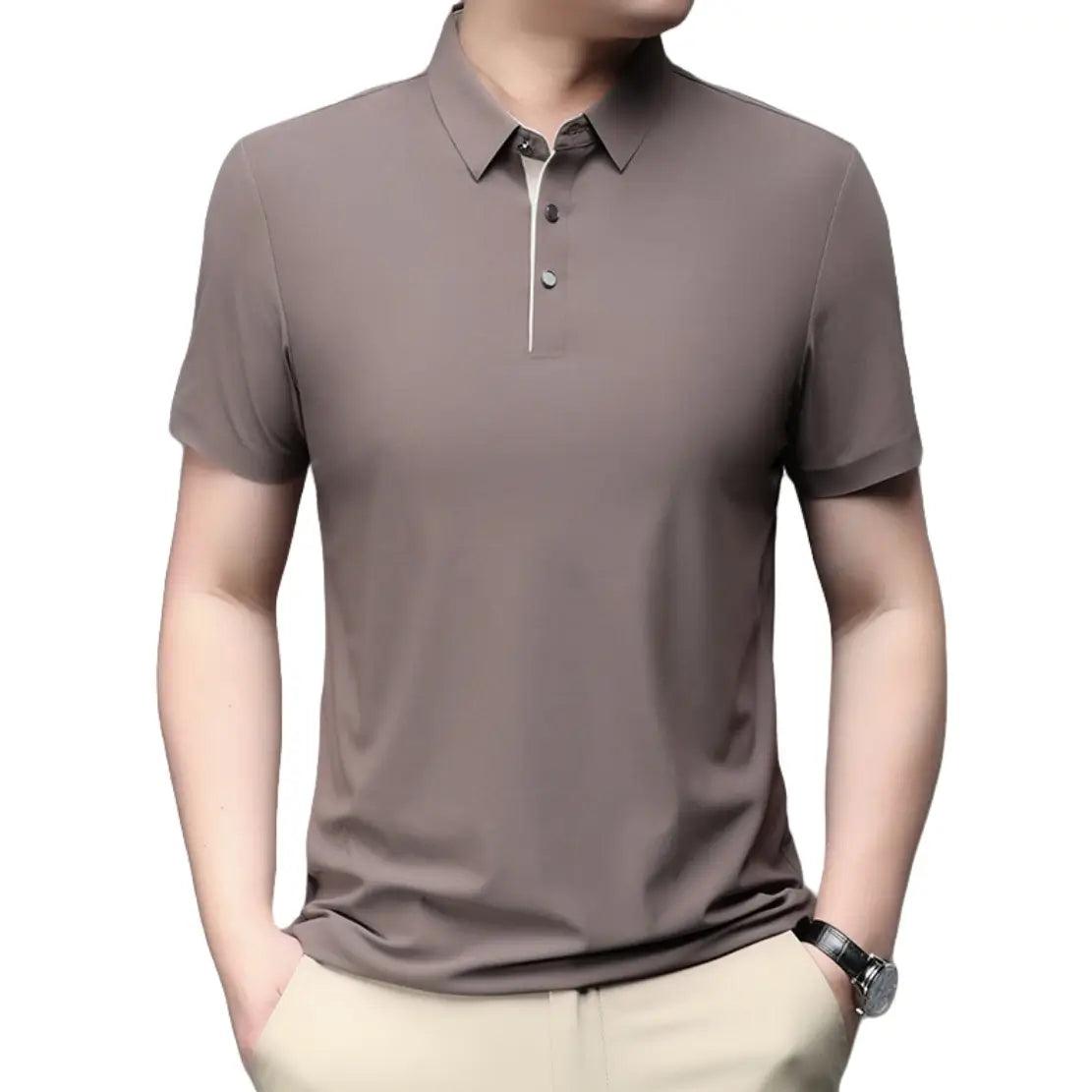 DomiGe Men's Polo Shirt - Stylish Summer Business Casual Short Sleeve Golf Shirt - His Inwear