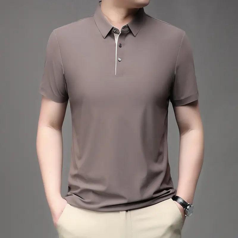 DomiGe Men's Polo Shirt - Stylish Summer Business Casual Short Sleeve Golf Shirt - His Inwear