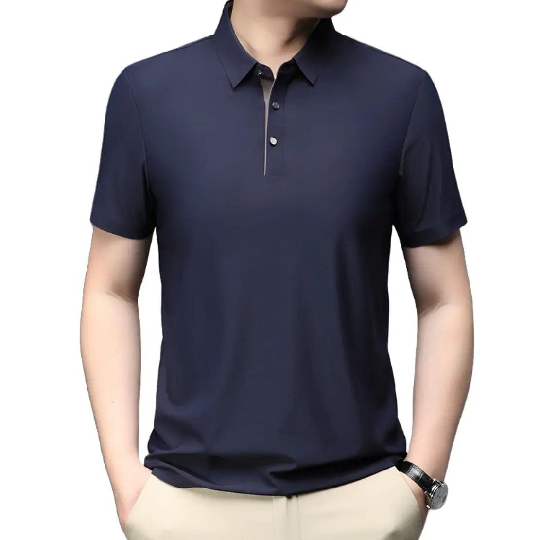 DomiGe Men's Polo Shirt - Stylish Summer Business Casual Short Sleeve Golf Shirt - His Inwear